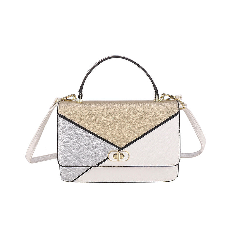 Wholesale Contrast Color Stitching PU Shoulder Bag